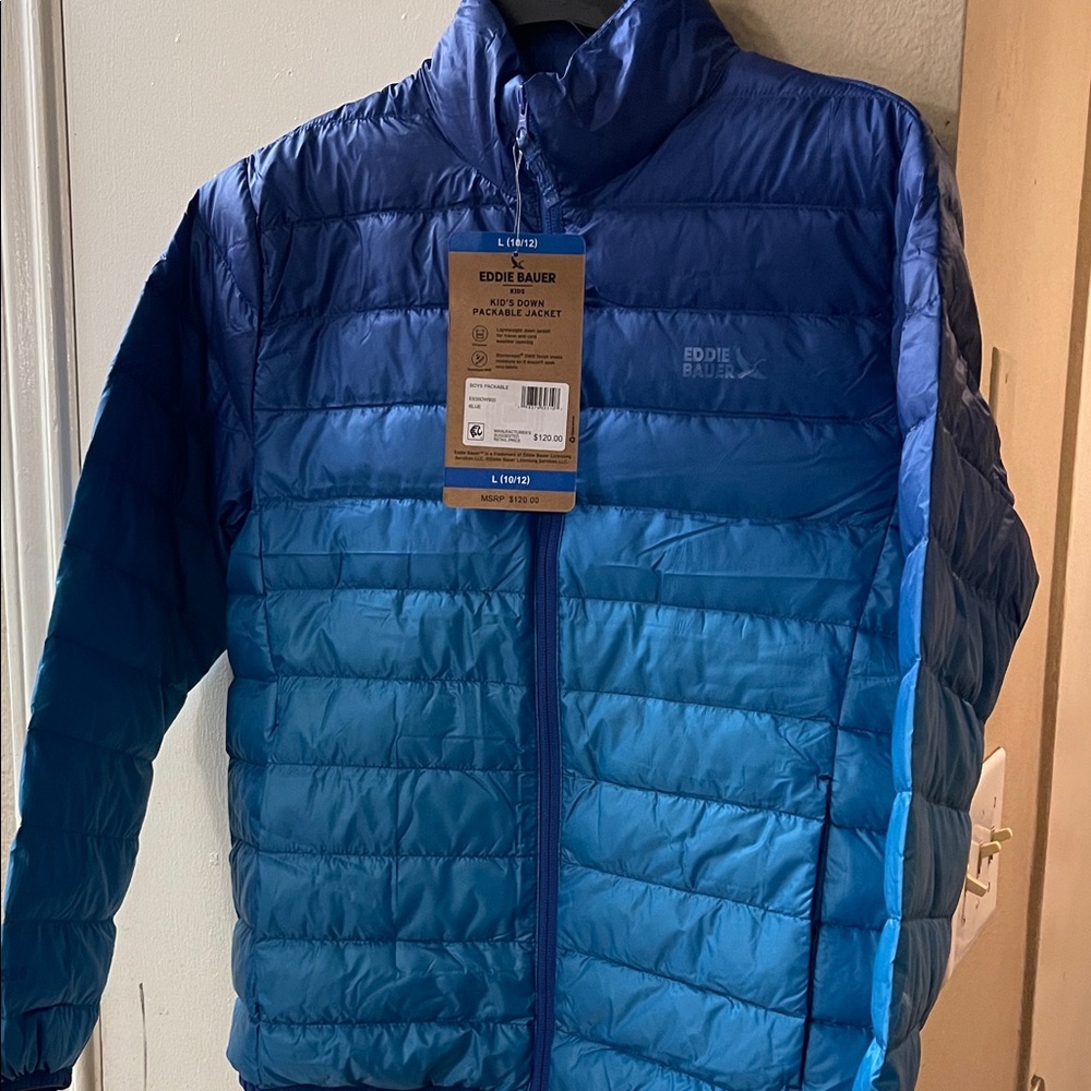 Eddie Bauer boy Two-Tone Blue Puffer Jacket